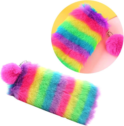 Fur cosmetic bag